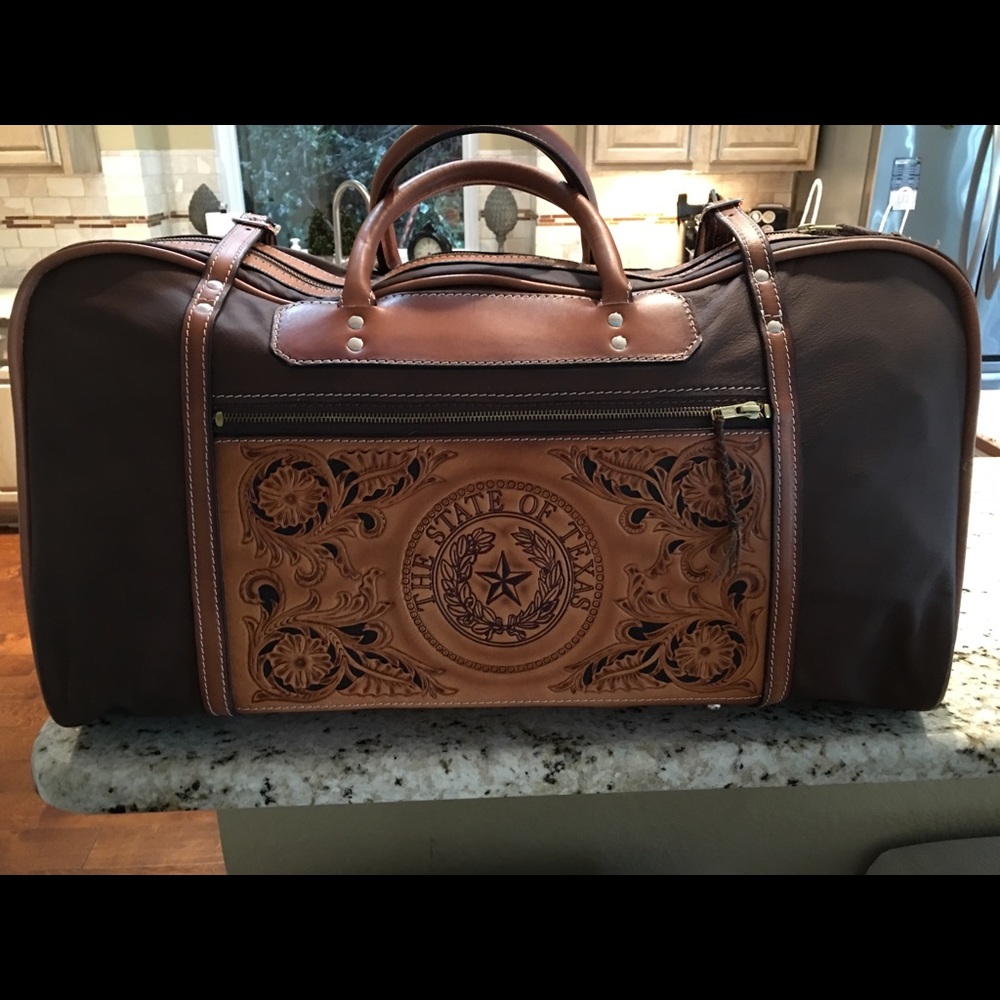 State of Texas leather seal duffle bag $300 or OBO